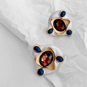 silverlià Vintage Exaggerated Retro Vintage Geometric Rhinestones Earrings